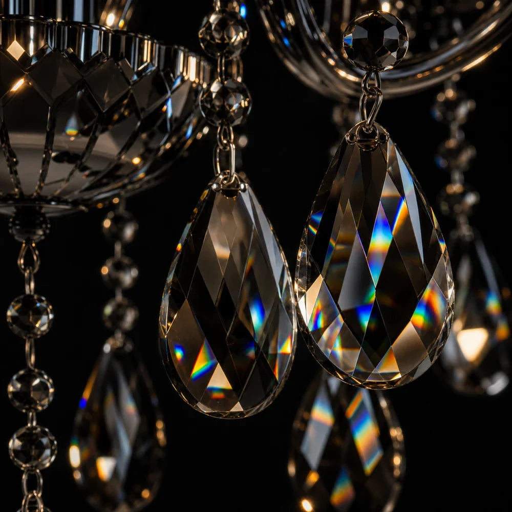 Candelabru Cristal AUGUST Eleganza, 3xE14, Diametru 48cm,  Argintiu, Inaltime Reglabila, imaginea 2