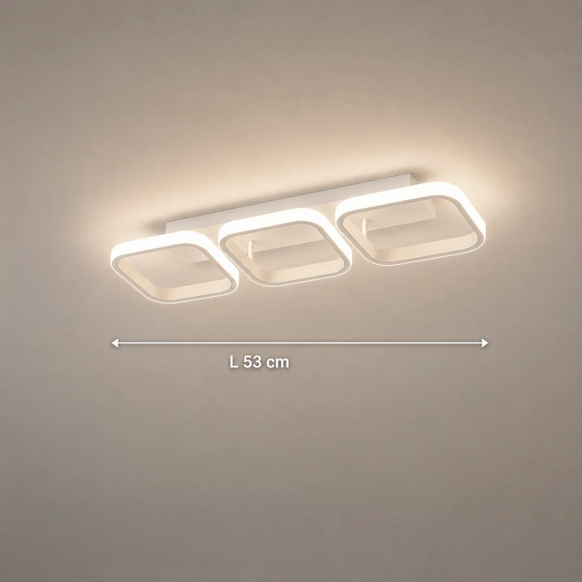 Lustra LED VERTEX 34W, 3 Patrate, Liniara, lumina Rece/Calda/Neutra, Alb, imaginea 3