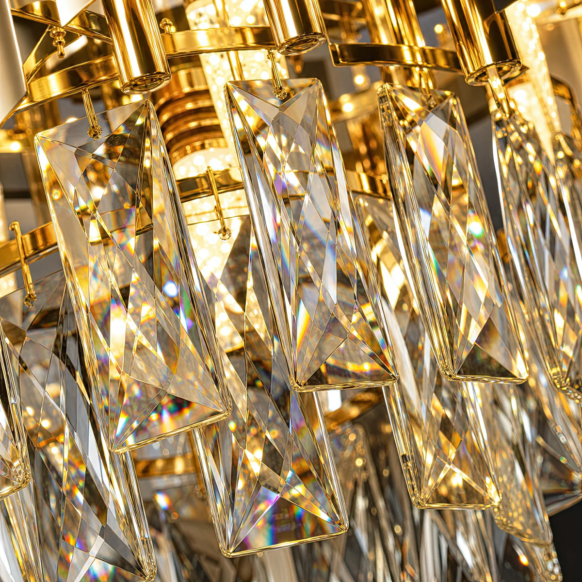 Candelabru Cristal VERSAILLES Nobile 5xE14, Diametru 40cm, Auriu Lucios si Alb, imaginea 4