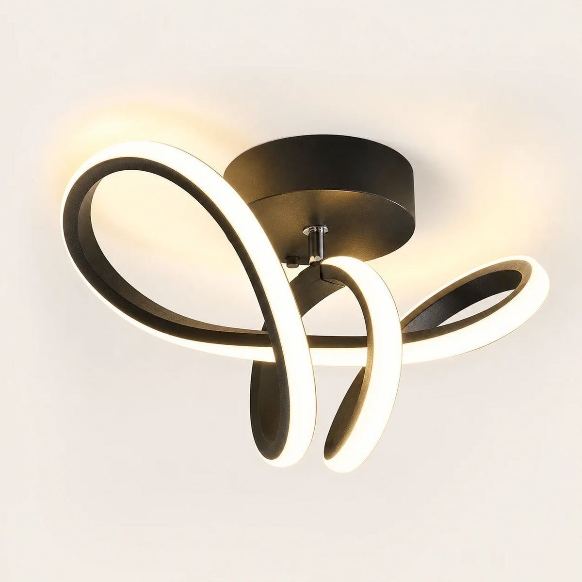 Lustra LED VERTEX Pulse, 13W, Ondulata, Lumina Rece/Calda/Neutra, Negru