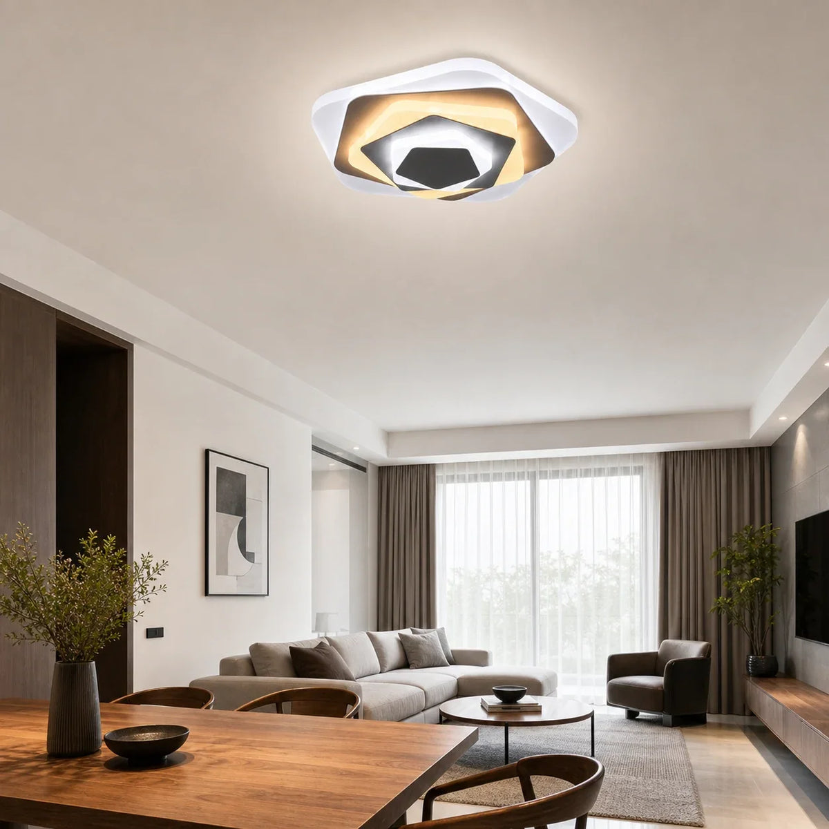 Lustra LED SIENA 40W, Diametru 23cm, lumina Rece/Calda/Neutra, Alb, imaginea 3