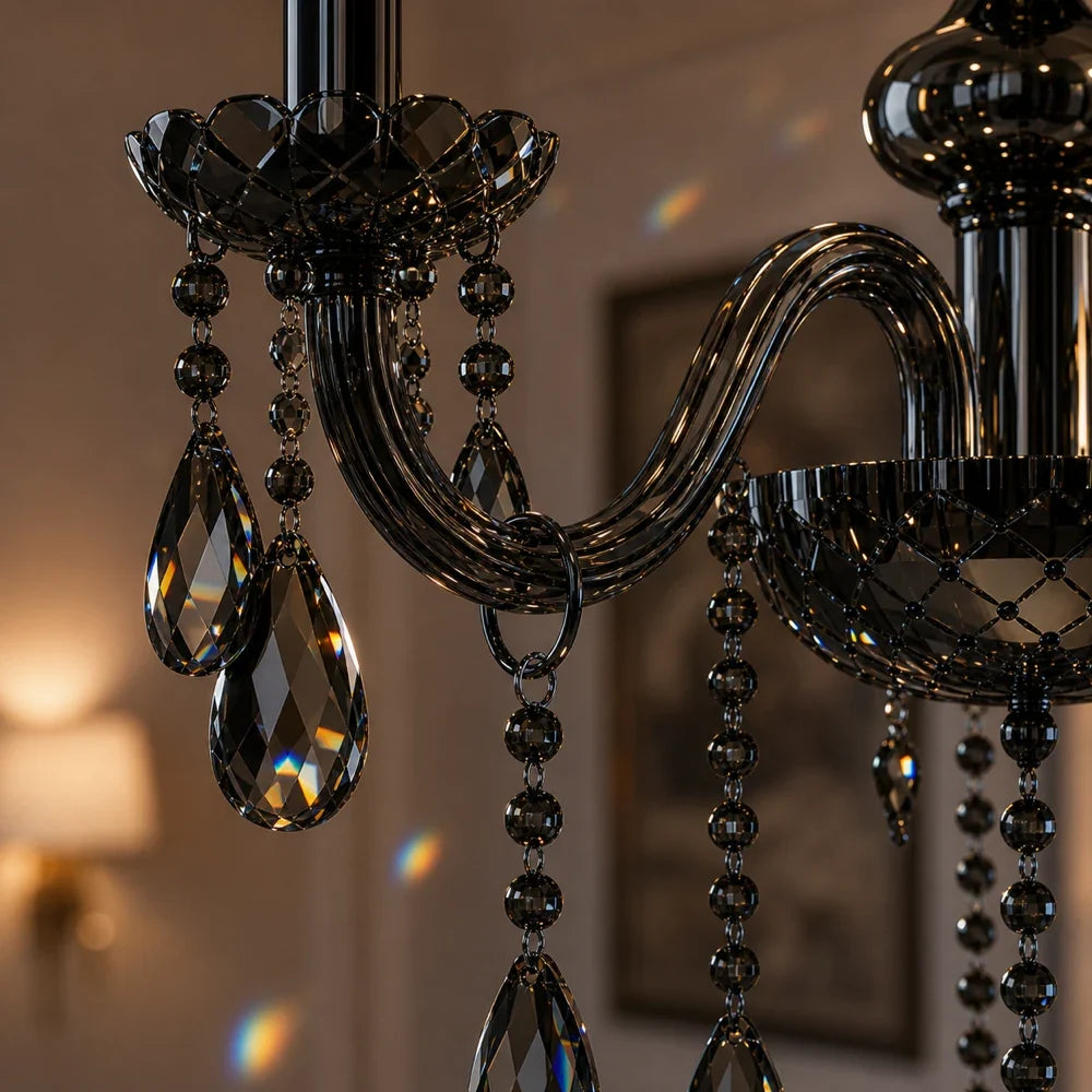 Candelabru Cristal AUGUST Eleganza, 3xE14, Diametru 48cm,  Argintiu, Inaltime Reglabila, imaginea 4