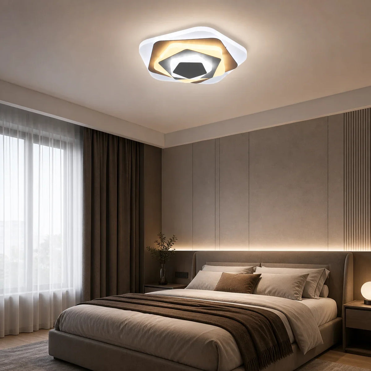 Lustra LED SIENA 40W, Diametru 23cm, lumina Rece/Calda/Neutra, Alb, imaginea 5
