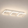Lustra LED VERTEX 34W, 3 Patrate, Liniara, lumina Rece/Calda/Neutra, Alb