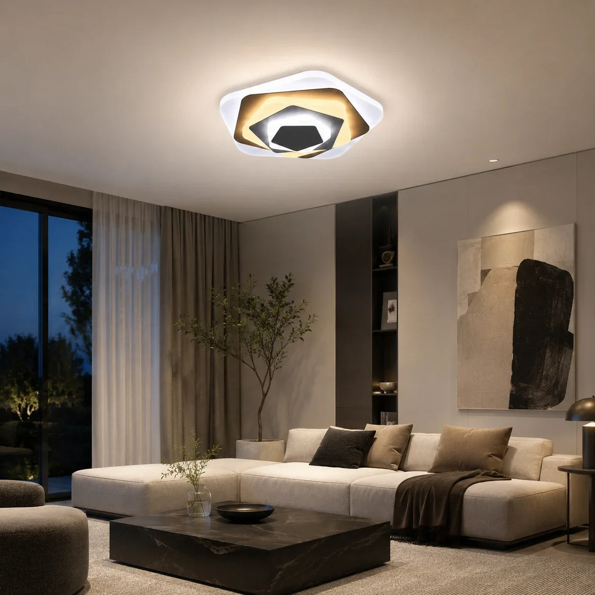 Lustra LED SIENA 40W, Diametru 23cm, lumina Rece/Calda/Neutra, Alb, imaginea 7