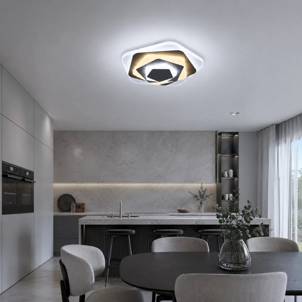 Lustra LED SIENA 40W, Diametru 23cm, lumina Rece/Calda/Neutra, Alb, imaginea 9