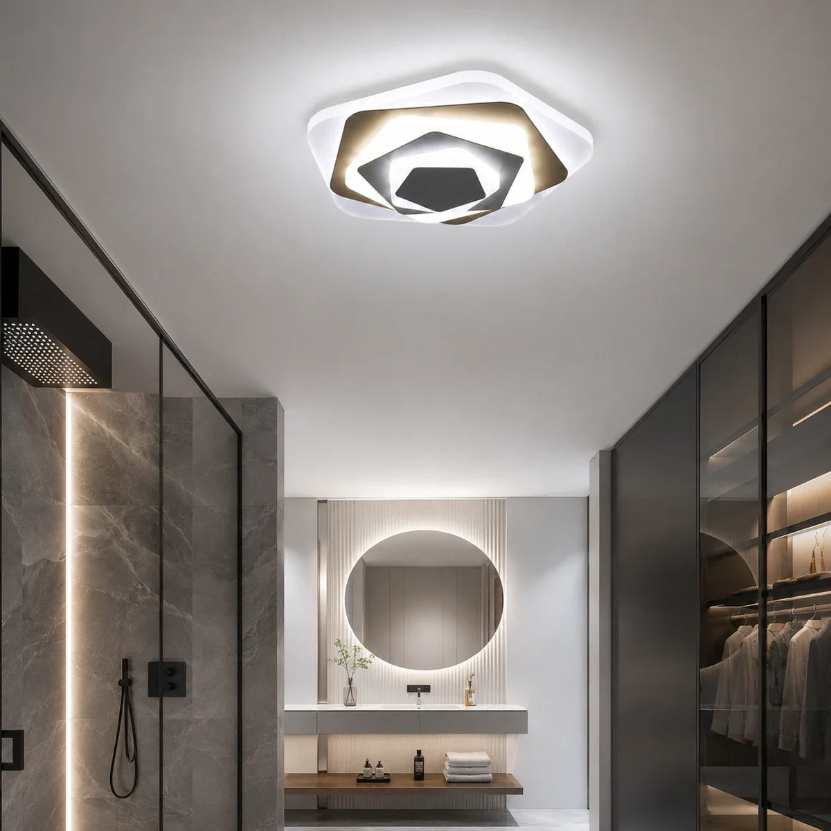Lustra LED SIENA 40W, Diametru 23cm, lumina Rece/Calda/Neutra, Alb, imaginea 10