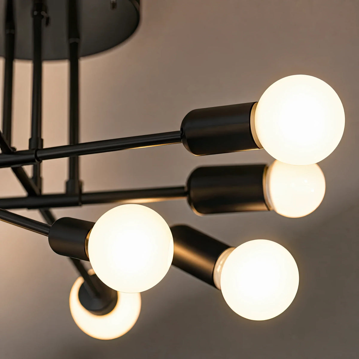 Lustra Clasica Modernist Octa, 8x E27, Negru, Design Modern, Metal, Fara Abajur, imaginea 9