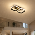 Lustra LED VERTEX 21W, 2 Patrate, Liniara, lumina Rece/Calda/Neutra, Neagra