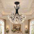 Candelabru Cristal PETERHOF Petito, 13xG4, Diametru 52 cm, Negru