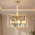 Candelabru Cristal Petito, 1676/350, 3xE14, Auriu Lucios, Inaltime Reglabila, Metal si Cristal