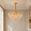 Candelabru Cristal WINDSOR Supremo 10xE14, Diametru 80cm, Auriu Lucios, Inaltime Reglabila