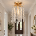 Candelabru Cristal ARBUS, Φ20cm, 1xE14, Auriu, Metal si Cristal