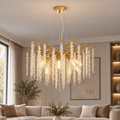 Candelabru Cristal ARBUS Magno, Φ60cm, 8xE14, Auriu, Metal si Cristal