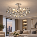 Candelabru Cristal REINA Magno, 6xE14, D60cm, Crom Lucios, Metal si Cristal