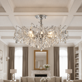 Candelabru Cristal REINA Regalis, 8xE14, D80cm, Crom Lucios, Metal si Cristal