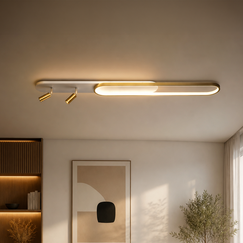 Lustra LED Reglabil FISSO Camilla, 66W, lumina Rece/Calda/Neutra, Auriu Lucios, imaginea 1
