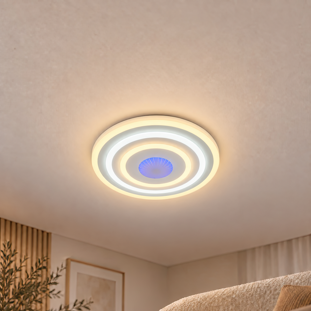 Lustra LED NIVARA 3D 20W, Diametru 30cm, lumina Rece/Calda/Neutra, Alb, imaginea 1