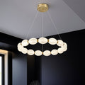 Lustra LED suspendata FAUSTO II, 42W, lumina Rece/Calda/Neutra, Inaltime Reglabila, Auriu