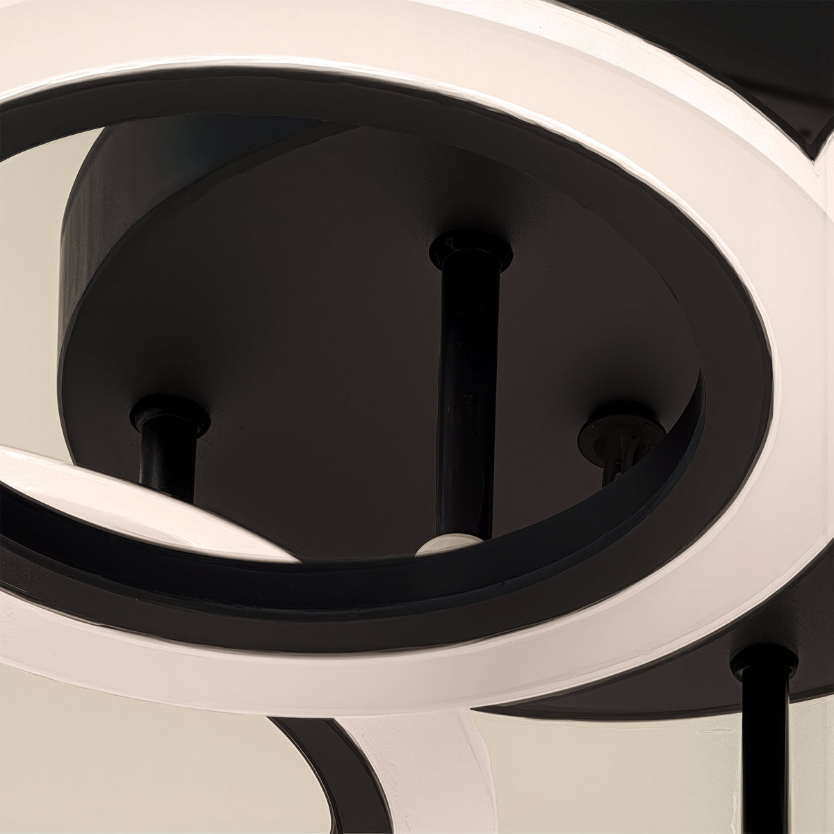 Lustra LED cu telecomanda BETTY 43W, 4 Cercuri, lumina Rece/Calda/Neutra, Dimabila, Negru, imaginea 2