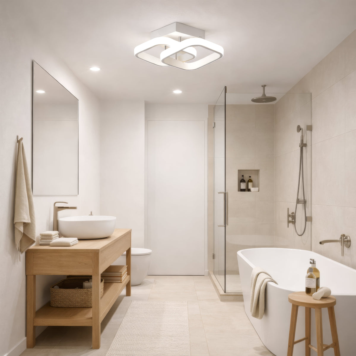 Lustra LED VERTEX Matrix, Romburi Suprapuse, Rame Metalice, 24W, 2 Romburi, Lumina Rece/Calda/Neutra 3000K/4000K/6000K, Alb, imaginea 10