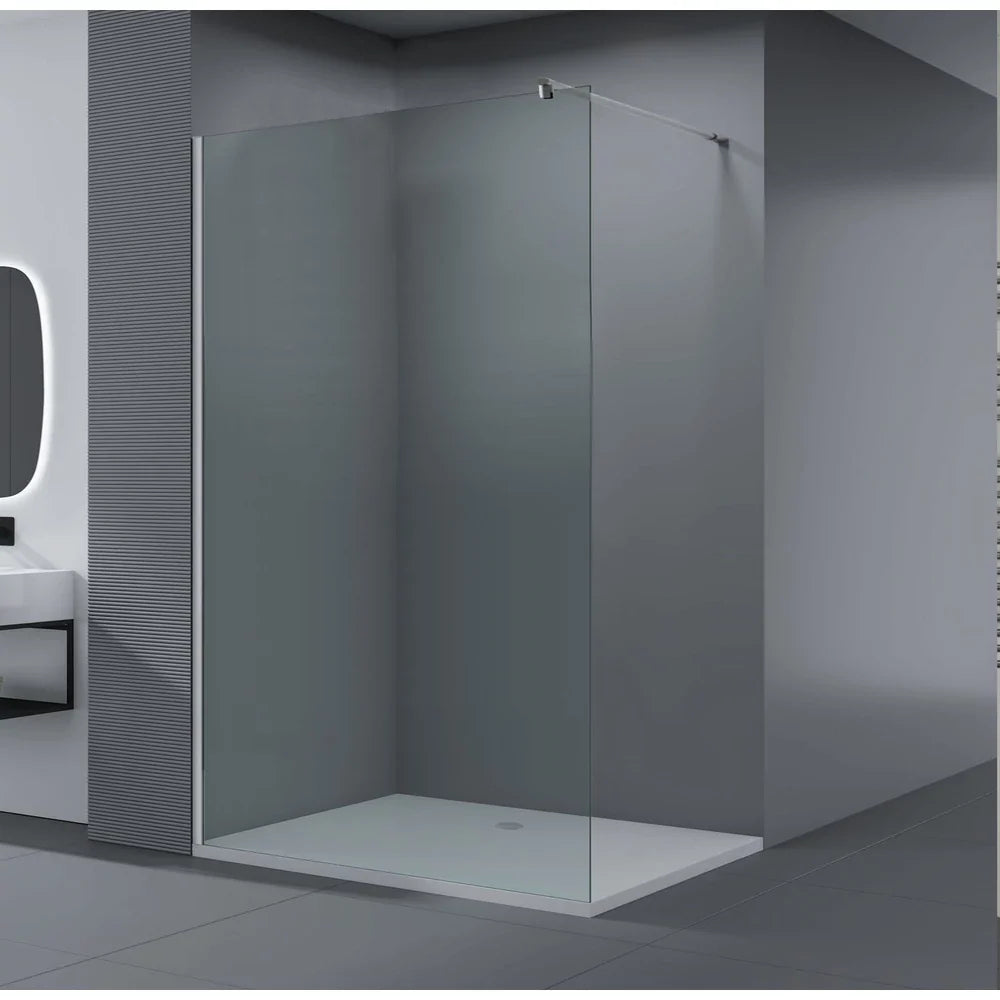 Paravan duș Walk-In 90x195 cm, sticlă securizată 8 mm, satin, profil metalic rezistent