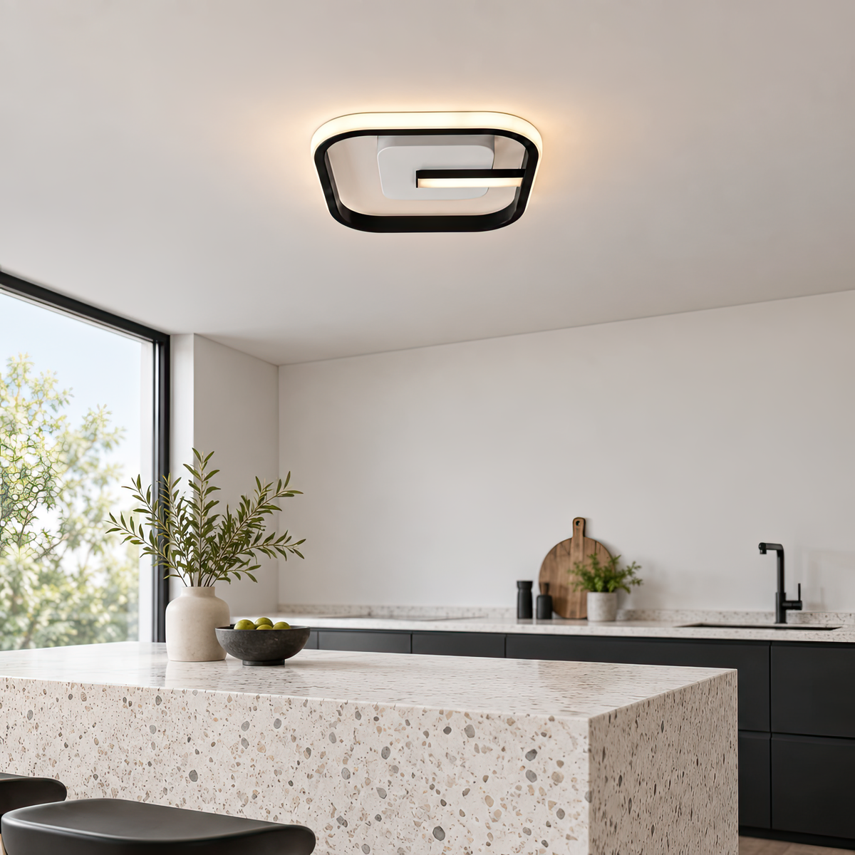 Lustra LED VICTORIA 19W, Patrata, lumina Rece/Calda/Neutra, Negru, Alb, imaginea 11