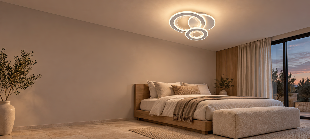 Lustra LED 53W, 3 Cercuri, lumina Rece/Calda/Neutra, Alb, imaginea 11