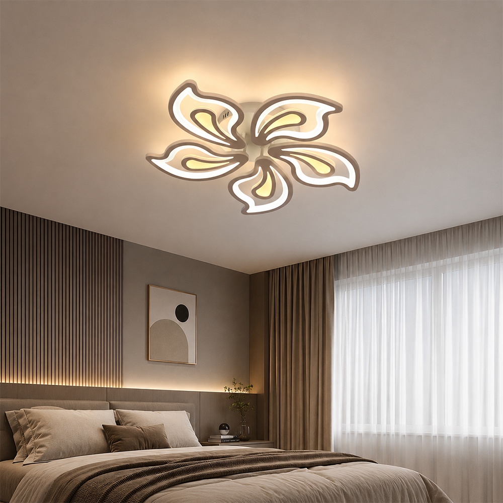 Lustra LED cu telecomanda LILY 86W, 5 Elemente, lumina Rece/Calda/Neutra, Dimabila, Alb, imaginea 10