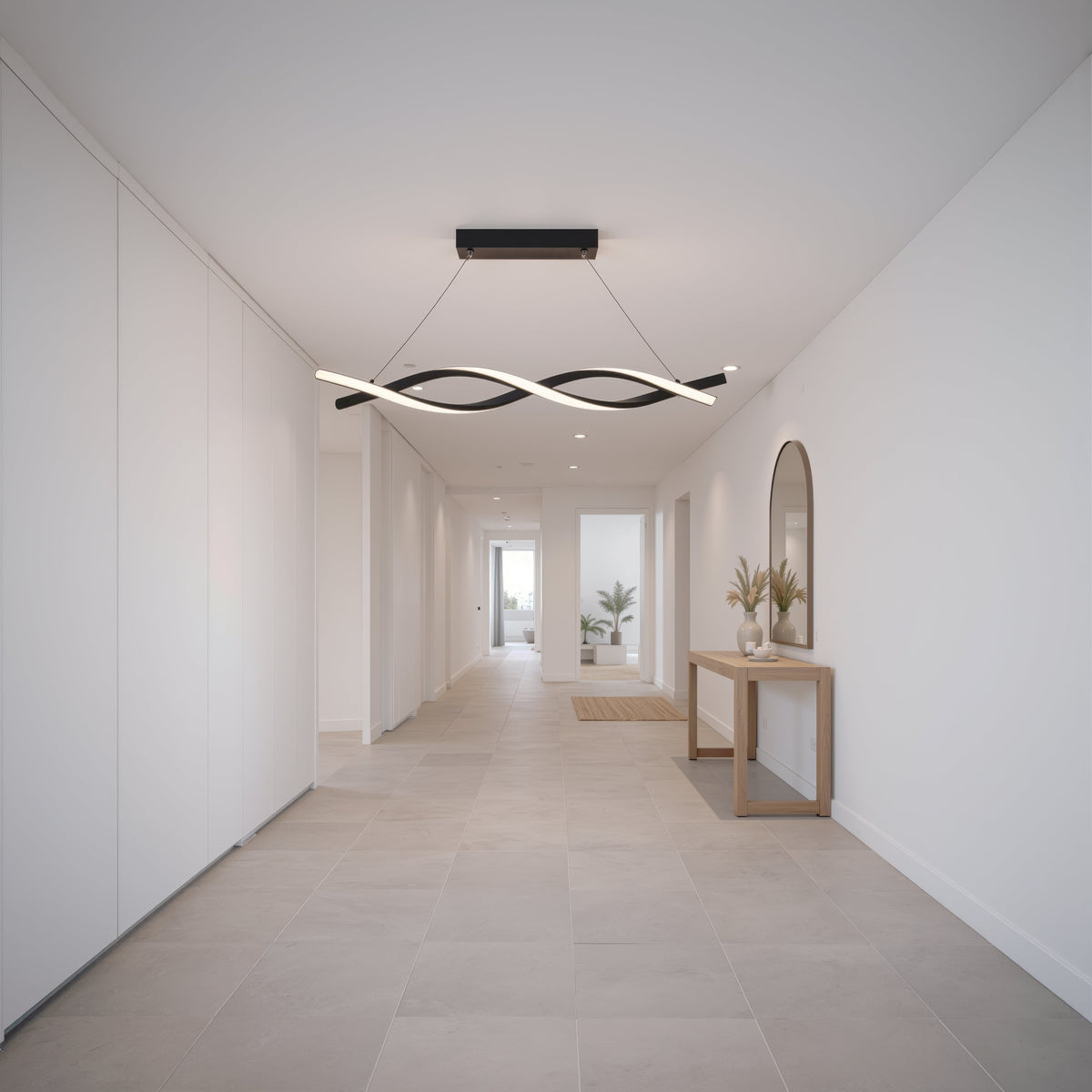 Lustra LED Suspendata cu Telecomanda, FLUX, 27W, 97cm, Lumina Rece/Calda/Neutra 3000K/4000K/6000K, Dimabila, Negru, Inaltime Reglabila, imaginea 13