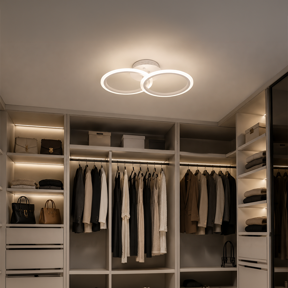 Lustra LED cu telecomanda BETTY 27W, 2 Cercuri, lumina Rece/Calda/Neutra, Dimabila, Alb, imaginea 11