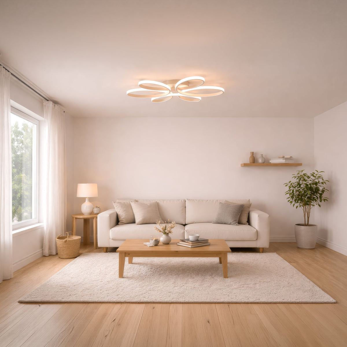 Lustra LED cu telecomanda ELIZA, 63W, lumina Rece/Calda/Neutra, Dimabila, Alb, imaginea 13