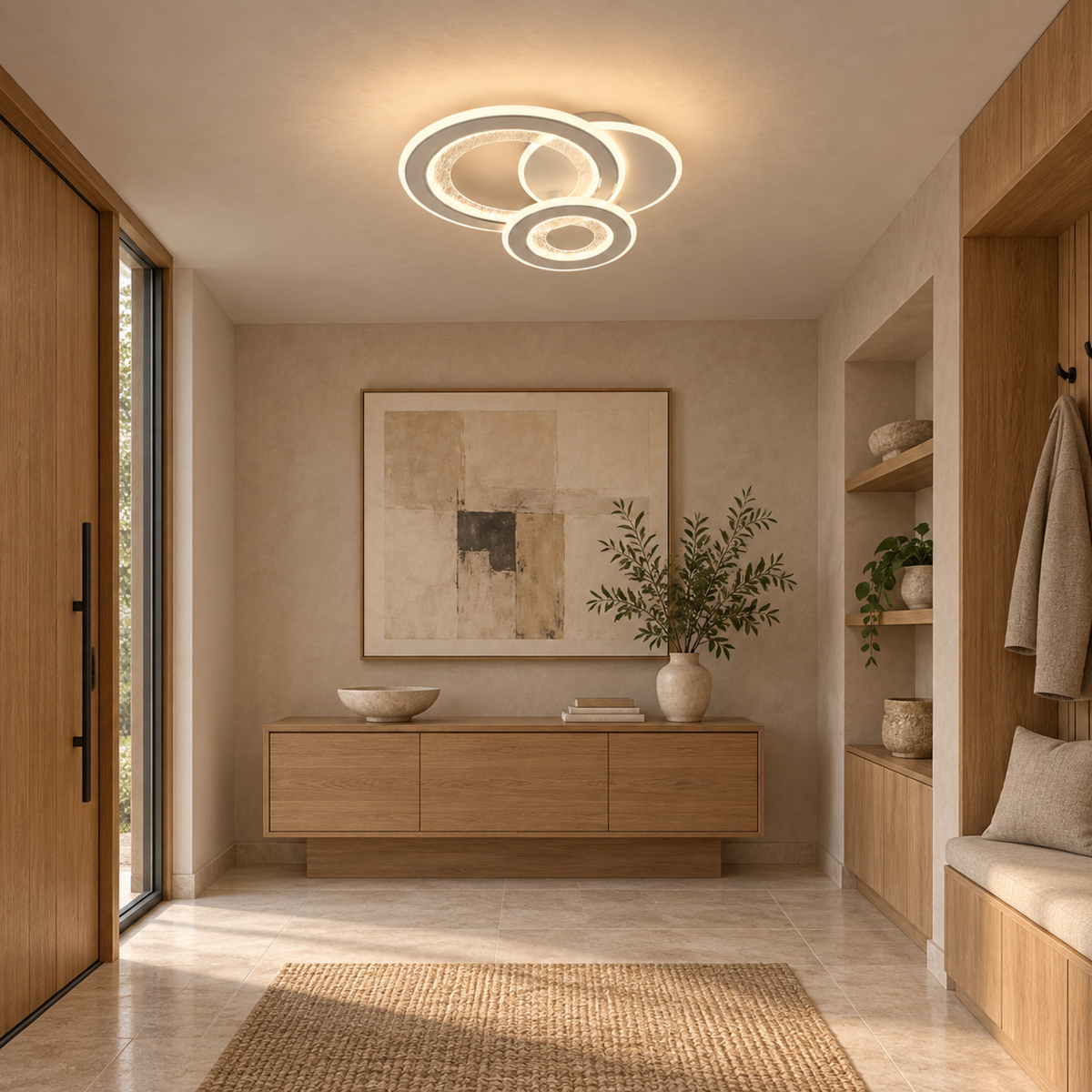 Lustra LED 53W, 3 Cercuri, lumina Rece/Calda/Neutra, Alb, imaginea 13