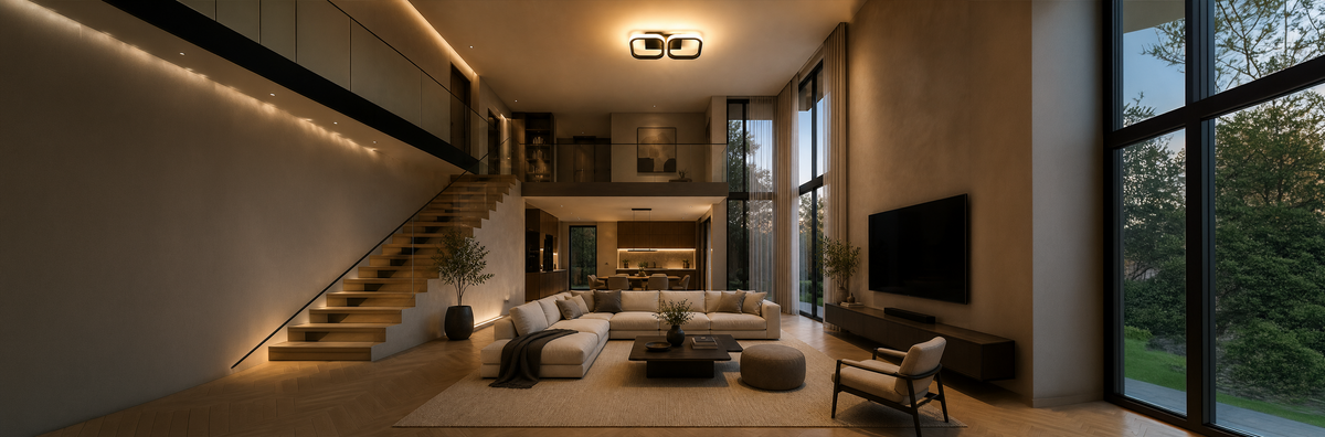 Lustra LED VERTEX 21W, 2 Patrate, Liniara, lumina Rece/Calda/Neutra, Neagra, imaginea 10