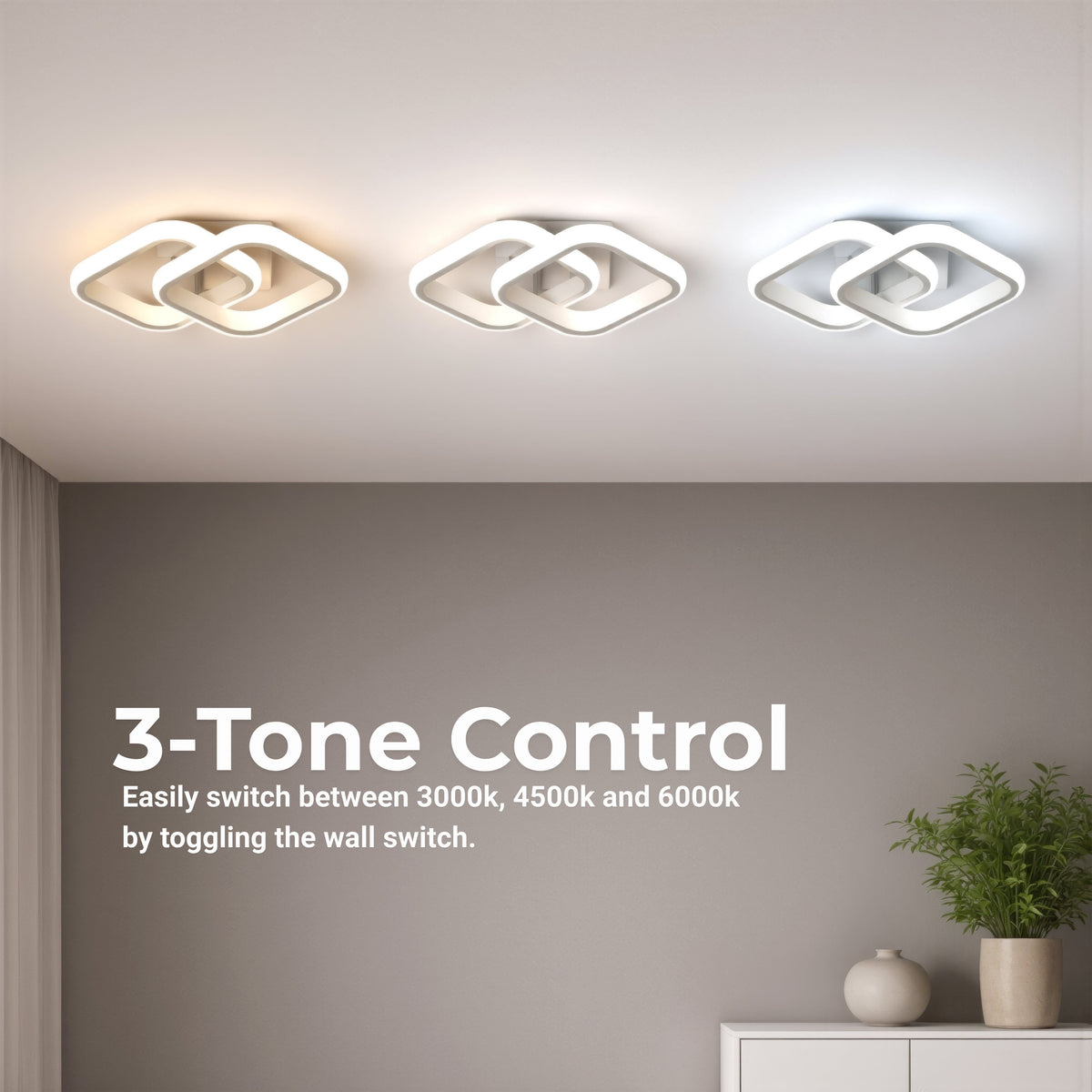 Lustra LED VERTEX Matrix, Romburi Suprapuse, Rame Metalice, 24W, 2 Romburi, Lumina Rece/Calda/Neutra 3000K/4000K/6000K, Alb, imaginea 3