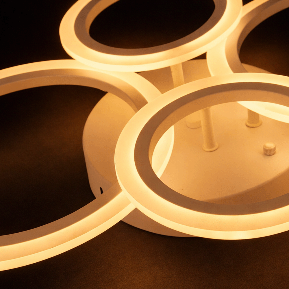 Lustra LED cu telecomanda  BETTY 43W, 4 Cercuri, lumina Rece/Calda/Neutra, Dimabila, Alb, imaginea 2