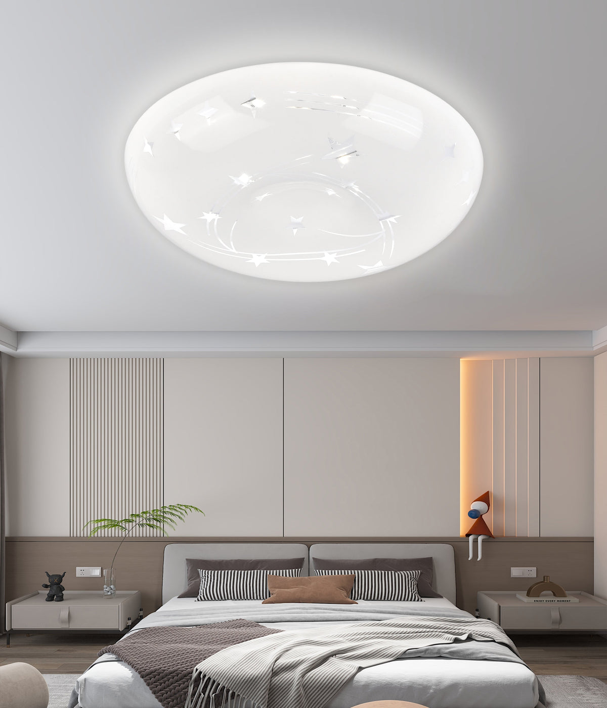 Plafonieră LED Stele 35 cm, 31W, 3000K / 4000K / 6000K, Alb, Metal si Acril