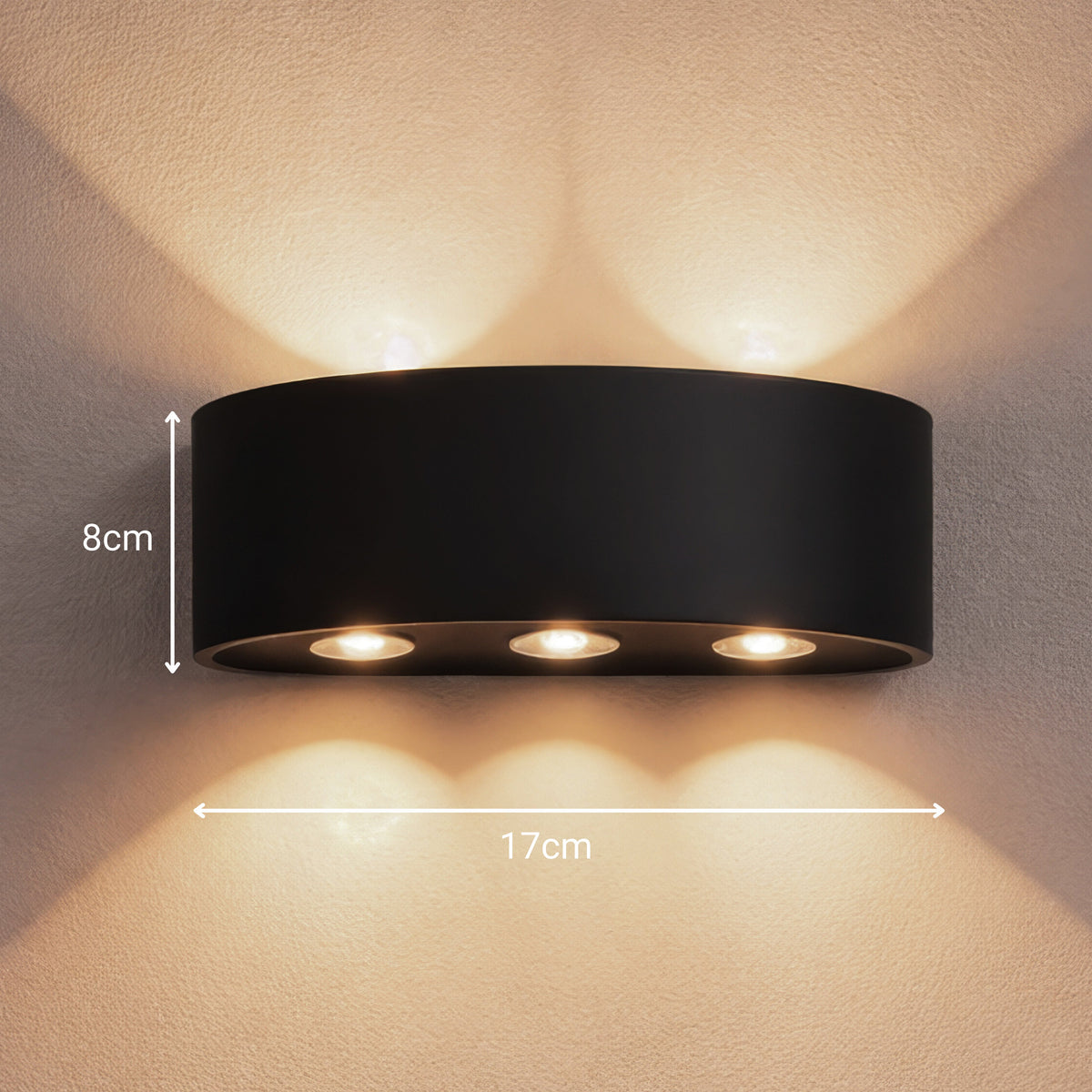 Aplica LED Exterior Ellis, 6W, 6 Surse de lumina, Lumina Calda, Negru, imaginea 4