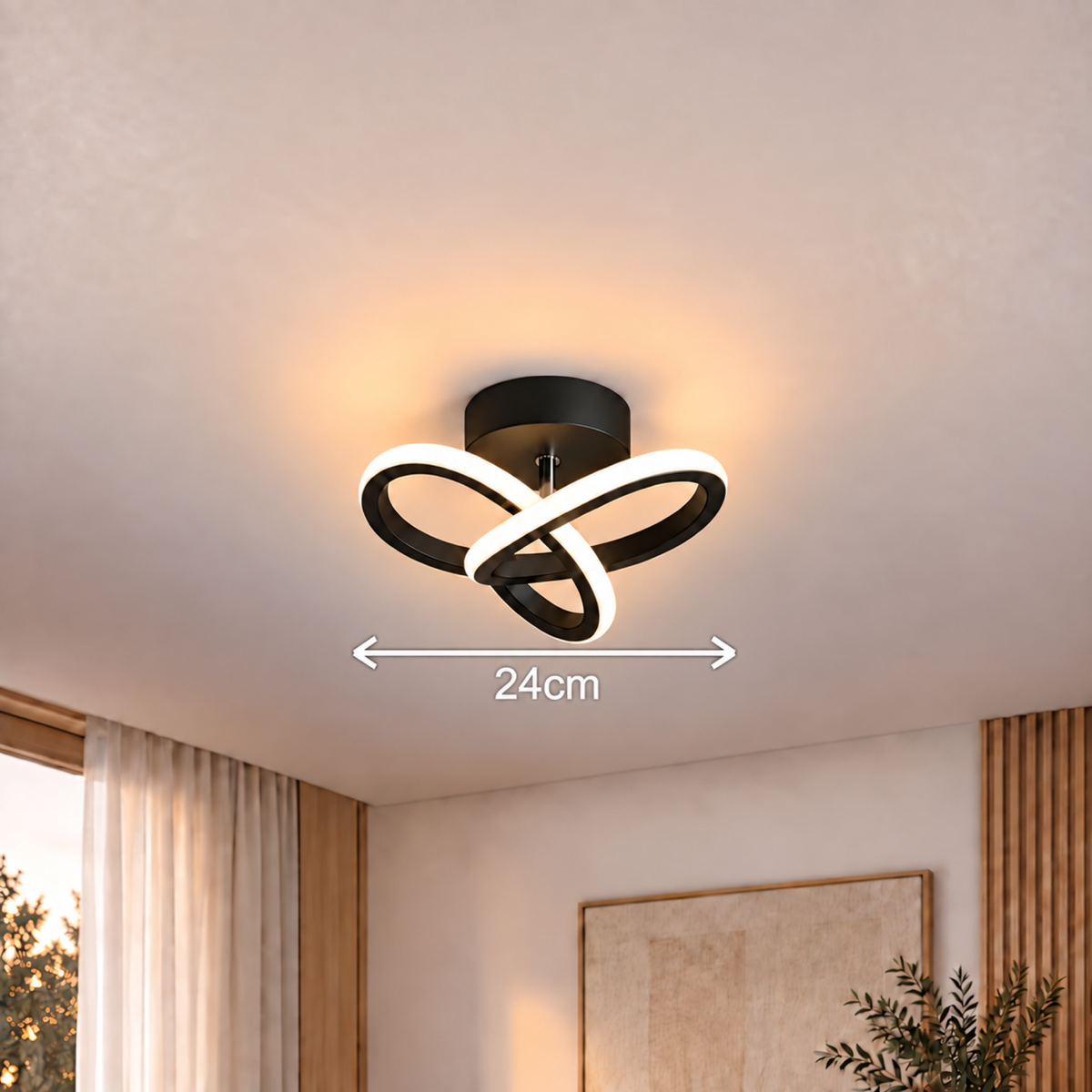 Lustra LED VERTEX Infinitum 13W, Lumina Rece/Calda/Neutra, Negru, imaginea 4