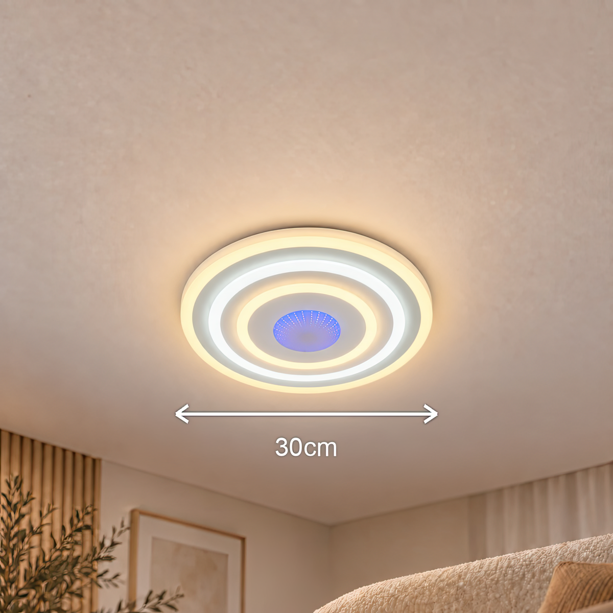 Lustra LED NIVARA 3D 20W, Diametru 30cm, lumina Rece/Calda/Neutra, Alb, imaginea 4