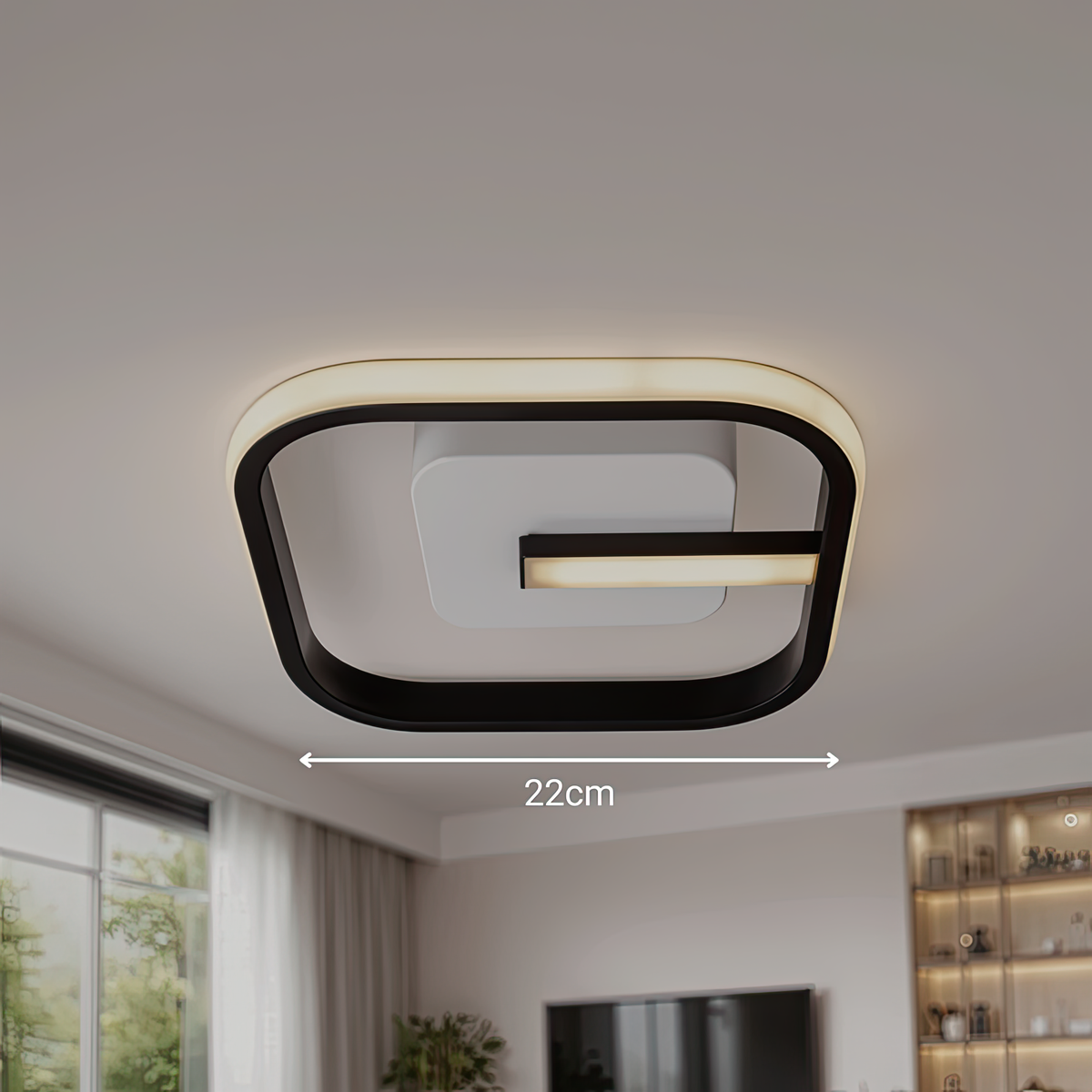 Lustra LED VICTORIA 19W, Patrata, lumina Rece/Calda/Neutra, Negru, Alb, imaginea 4