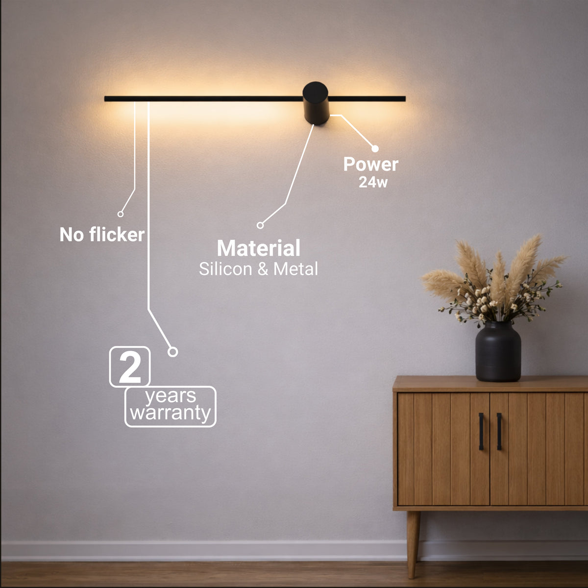 Aplica LED Angelique 24W Alb Negru, imaginea 2