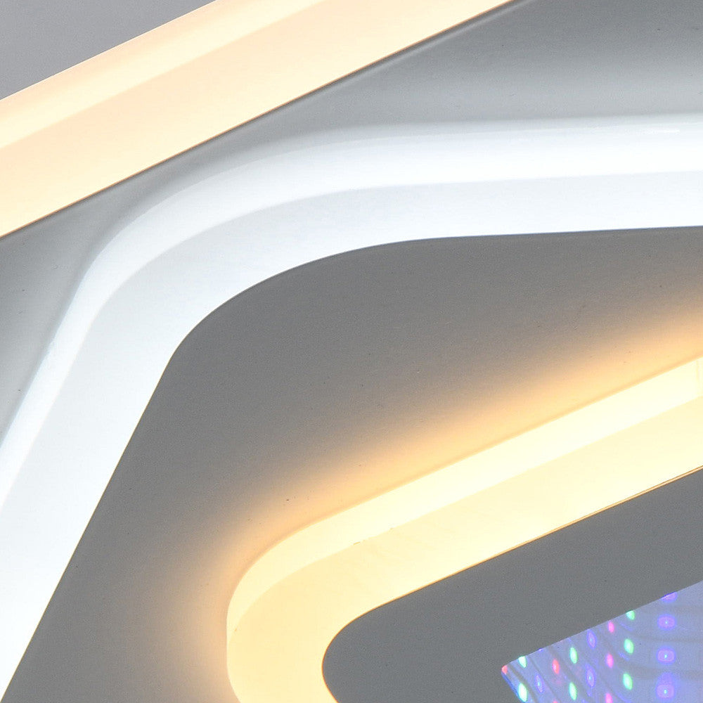 Lustra LED NEXA 3D 46W, Patrata, lumina Rece/Calda/Neutra , Alb, imaginea 2