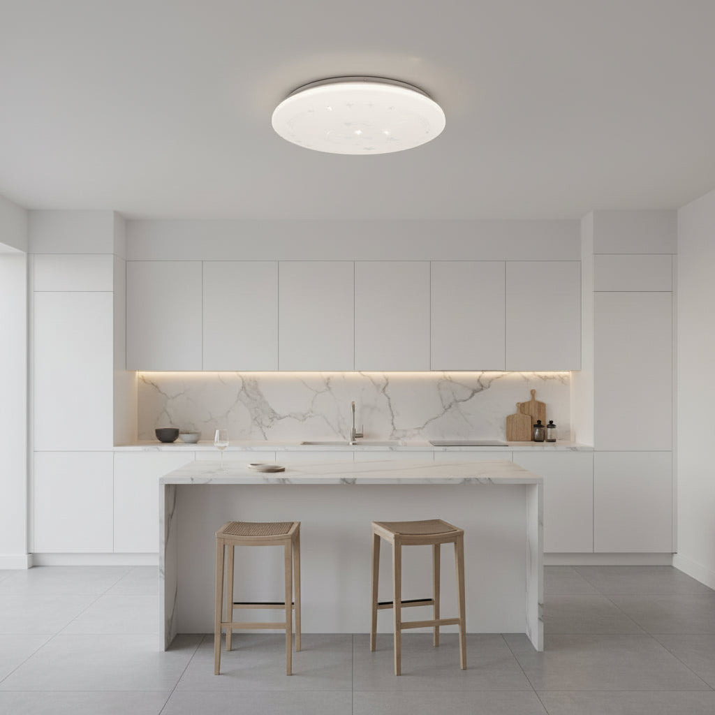 Plafonieră LED Stele 35 cm, 31W, 3000K / 4000K / 6000K, Alb, Metal si Acril