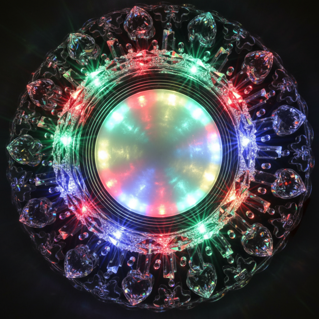 Spot LED ORBITA, 5W, Rotund, Lumina Rece + RGB, Alb, Rasina si Sticla SL685WH