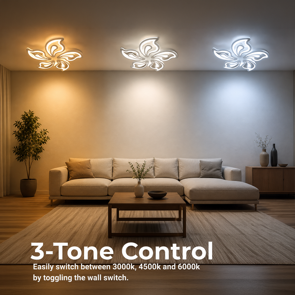 Lustra LED cu telecomanda LILY 86W, 5 Elemente, lumina Rece/Calda/Neutra, Dimabila, Alb, imaginea 5
