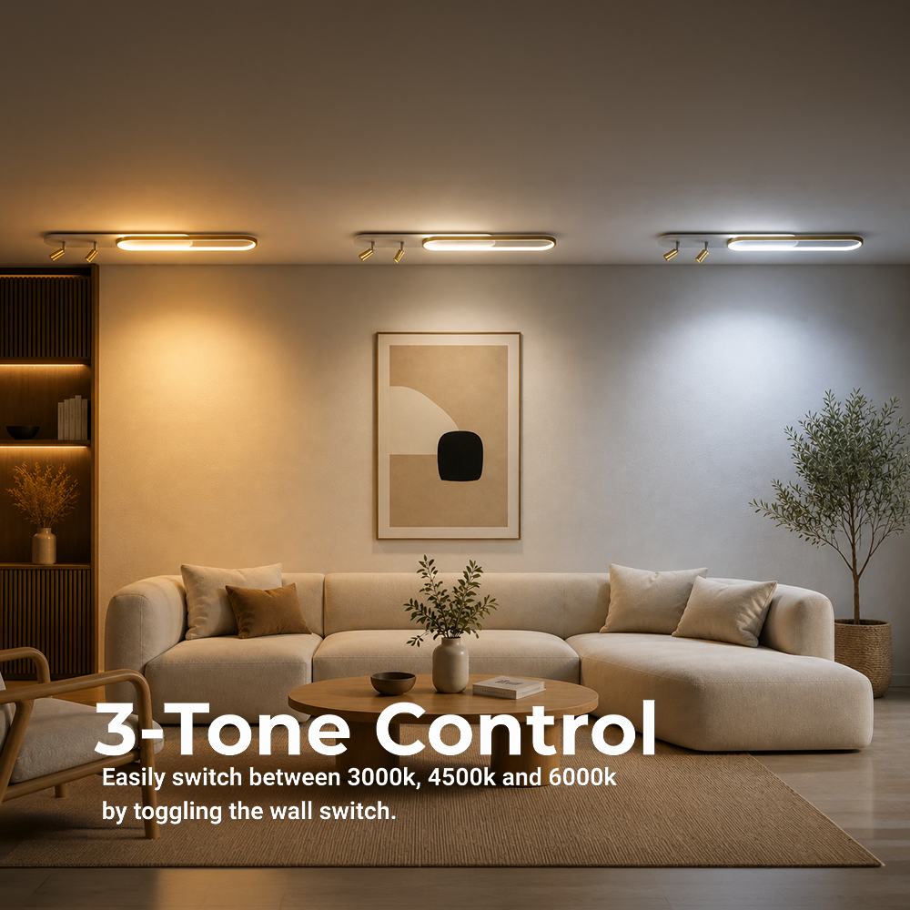 Lustra LED Reglabil FISSO Camilla, 66W, lumina Rece/Calda/Neutra, Auriu Lucios, imaginea 3