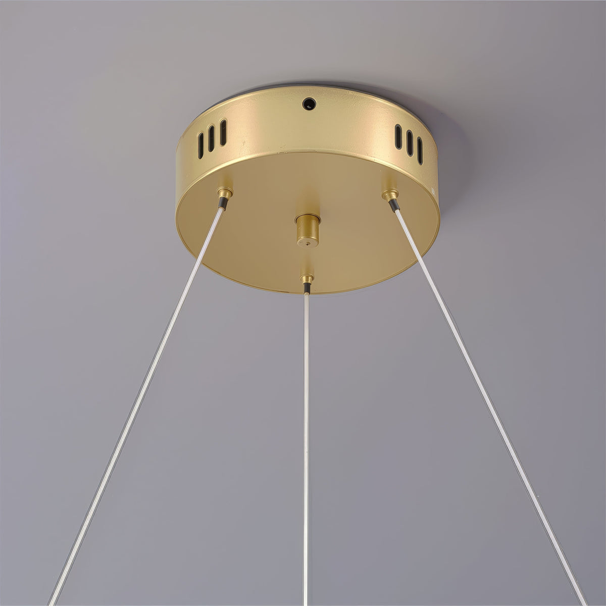 Lustra LED suspendata FAUSTO II, 42W, lumina Rece/Calda/Neutra, Inaltime Reglabila, Auriu