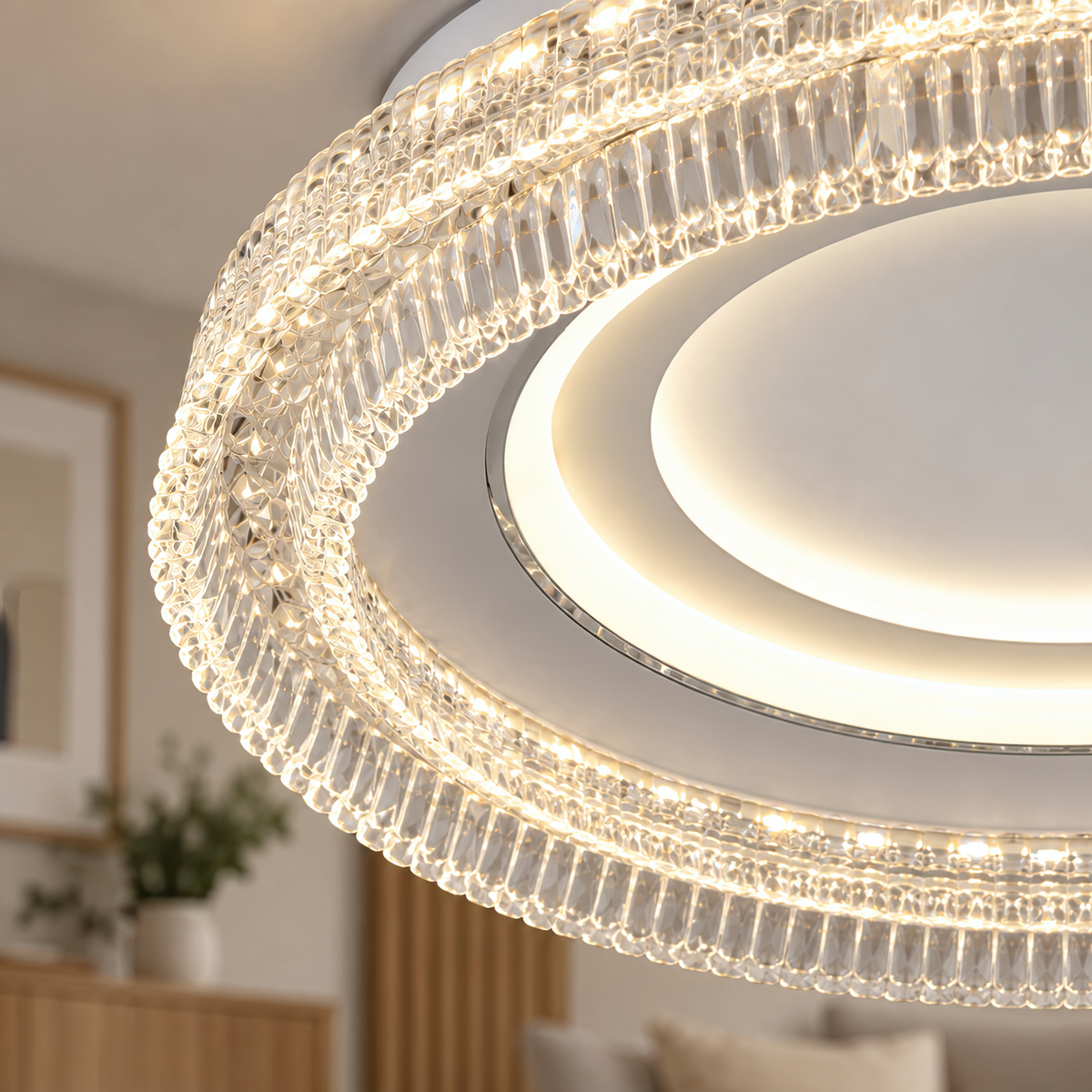 Lustra LED WON Nobile, 67W, Diametru 30cm, Lumina Calda/Neutra/Rece, Alb