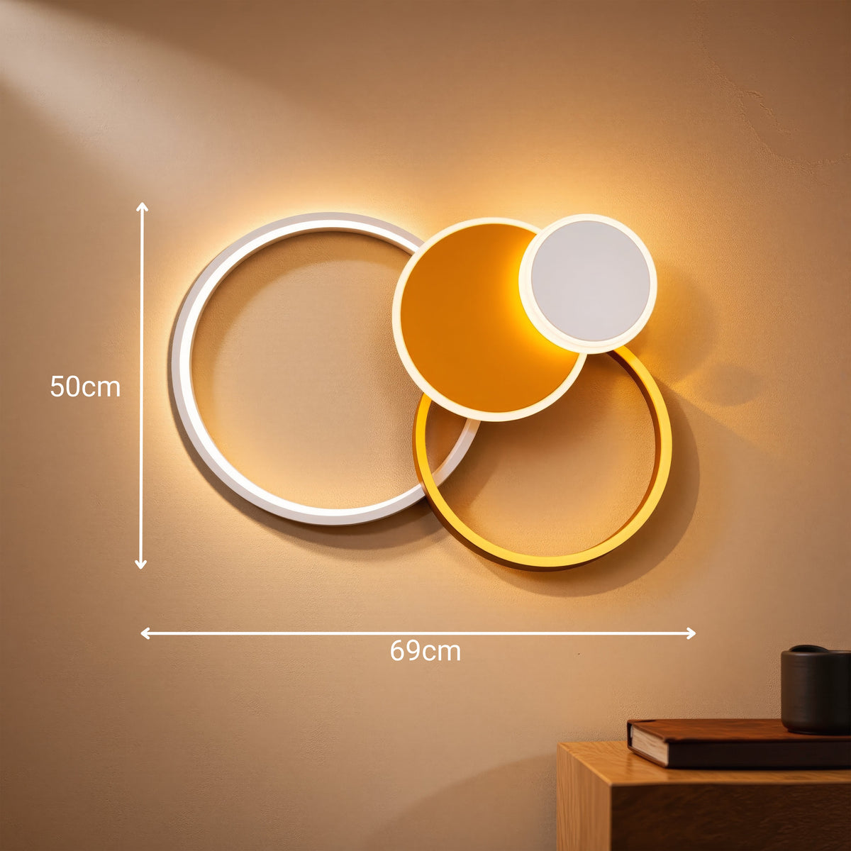 Lustra LED cu telecomanda KILLIAN 80W, 4 Cercuri, lumina Rece/Calda/Neutra, Dimabila, Auriu, imaginea 8